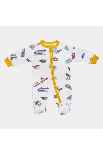 Tiffany Baby Caravan Theme Zippered Baby Jumpsuit with Booties 12040