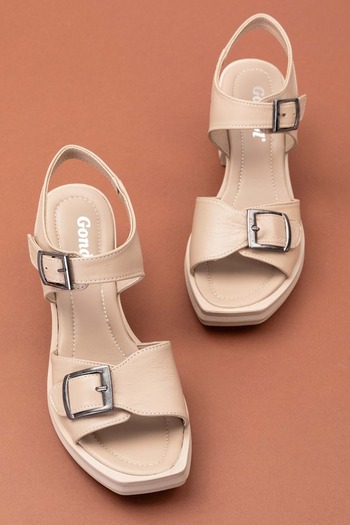 Gondol Women's Genuine Leather Stylish Heeled Sandals Ez.5007