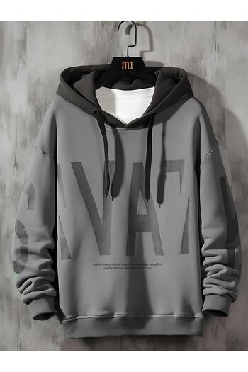 Delpino Hooded Half Oversize Sweatshirt