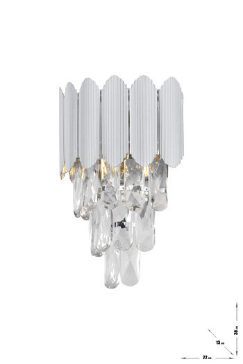 Avizemoda Rossa Crystal Prism Stone Luxury Sconce - (Silver Gilt Color)