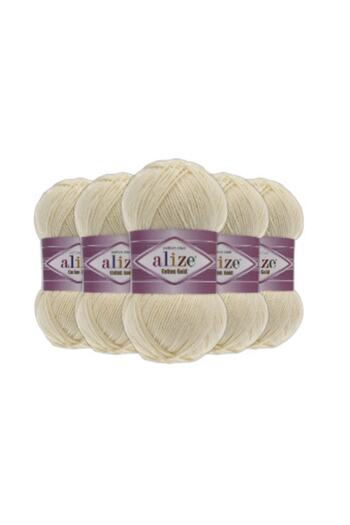Alize Βαμβακερό χρυσό νήμα πλεξίματος χειρός 5 Pack Cream 01