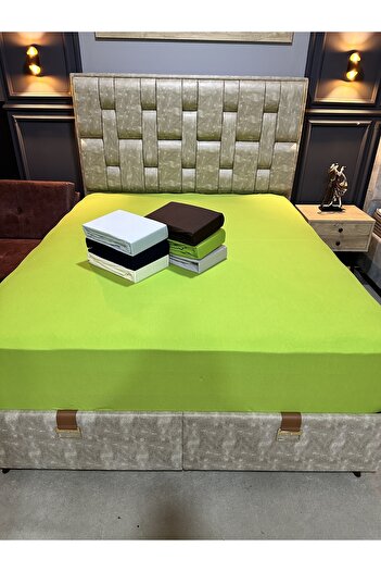 micoton Combed Cotton Elastic Sheet Double Lycra Special Production Green