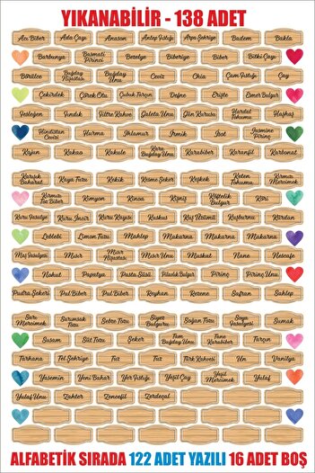 ENGINPRINT 138 Pieces Washable Plastic Alphabetical Order Kitchen Labels