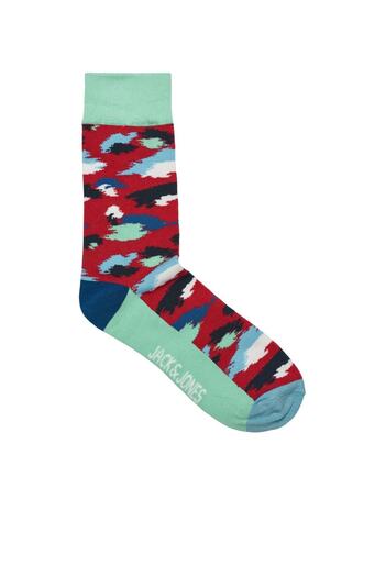 Jack & Jones Unisex Red Color Printed Socks 12189921