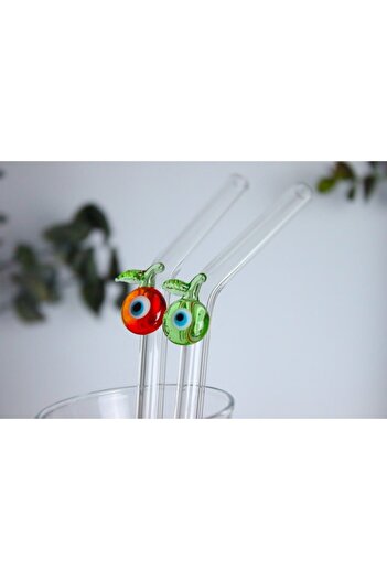 ADAMODART Evil Eye Apple 2-Piece Glass Straw