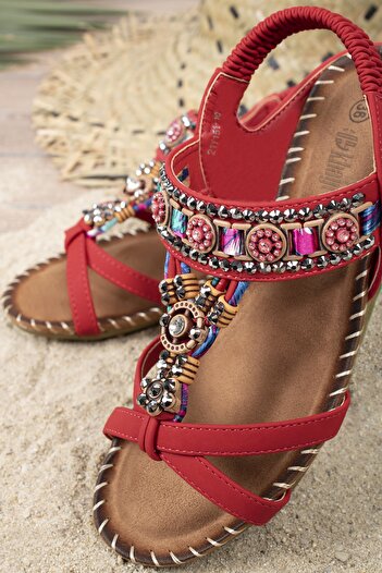 Khayt Anatolia Anatomical Fashion Stoned Daily Women's Sandals