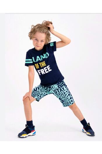 ROLY POLY Rolypoly Land Of The Free - Navy Blue Young Men's Bermuda Set