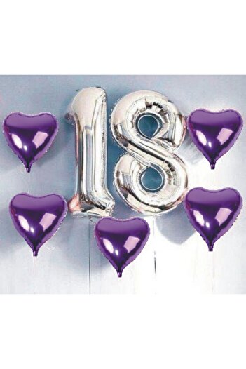 Ekin Süs Purple 18 Year Old Balloon Set