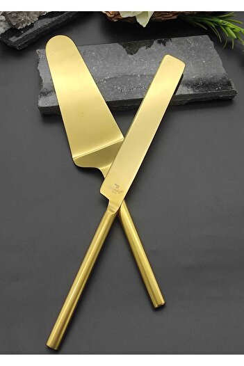 BRONDOFF Mat Gold Set of 2 Cake Spatulas