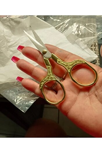 ugurlualisveris Gold Colored Promise and Engagement Scissors - Ribbon Opening Scissors, Special Day Sewing Embroidered Scissors