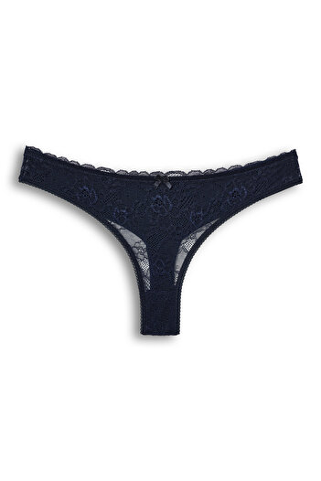HNX 4-Piece Front Lace Back Double Layer Cotton Thong Women's Panties