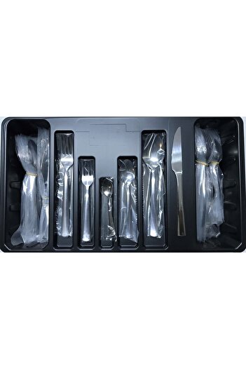 Kardelen Zümrüt 77 Piece Spoon Fork Knife Set for 12 Persons, (with service)