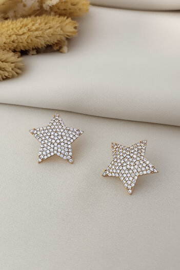 COSİTA Star Zircon Stone Filled Luxury Top Quality Earrings