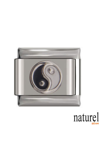 Naturel Tılsım Italian Stainless Steel 9mm Yin Yang Charm