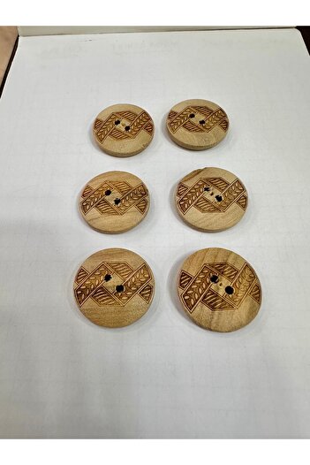ODDA TASARIM ATÖLYESİ Laser Natural Wooden 2 Cm Button Set