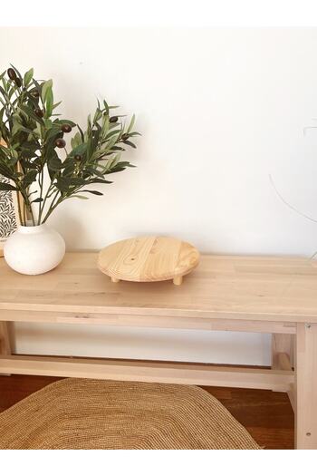 KaiHome Ahşap Yuvarlak Ayaklı Stand/Sunum Tabağı/Peynir Tabağı