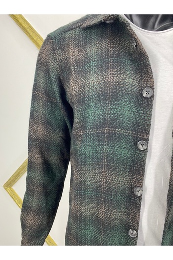 Sadık Collection Men's Slim Fit Sports Pocket Melted Lumberjack Shirt