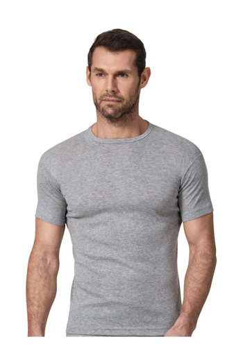 Namaldı Men's Rib Cotton Half Sleeve Thin Piping 0 Collar Undershirt 5 Pieces