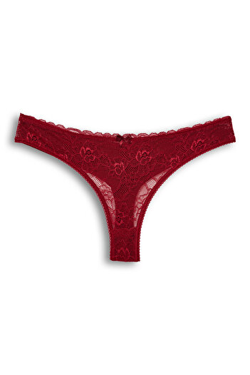 HNX 2-Piece Front Lace Back Double Layer Cotton Thong Women's Panties