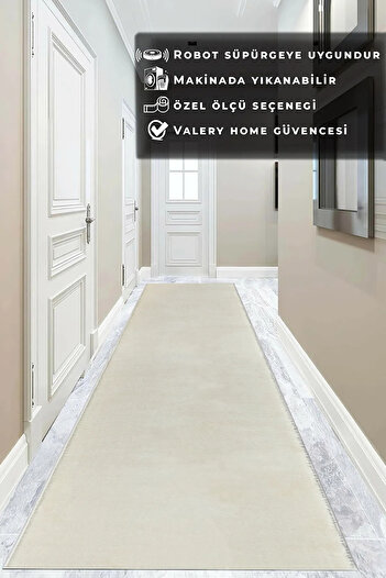 Valery Home Vl Yıkanabilir Post Peluş Yolluk Ekru