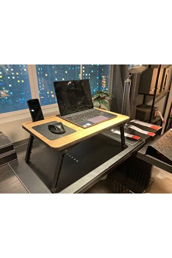 Axolotl Solak Telefon Ve Tablet Bölmeli Katlanır Ayaklı Laptop Sehpası Foldaway