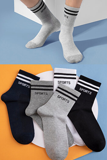BGK 5 Pairs Sport Printed Long Men's Socks