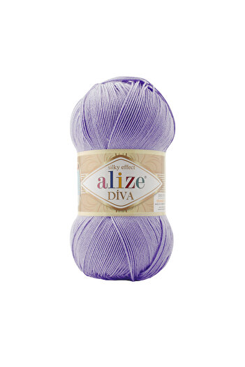 Alize Diva Mercerized Thin Rope Summer Bikini Bustiyer Blouse Knitting Rope Knitting Crop Models 158 Lavender