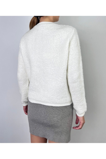 winter club Women's Boucle Cardigan with Pockets 1452