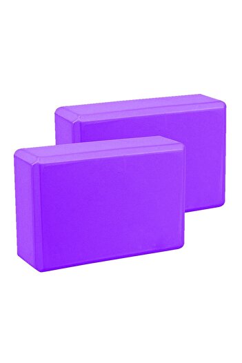 Jet Double Yoga Block 2 Pieces Eva Yoga Block 2 Li Yoga Block Yoga Posture Support Foam Purple