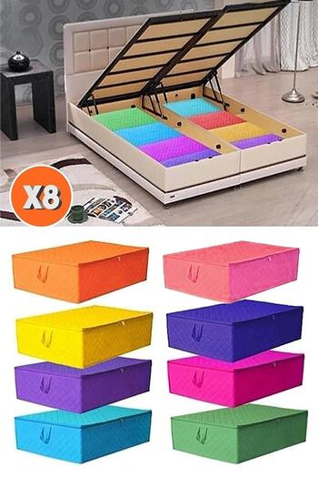 ESTİ 8 Pieces - Base And Sofa Bed Type Storage Bag 64 X 45 X 22 Cm Colorful