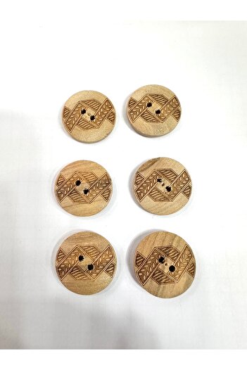 ODDA TASARIM ATÖLYESİ Laser Natural Wooden 2 Cm Button Set