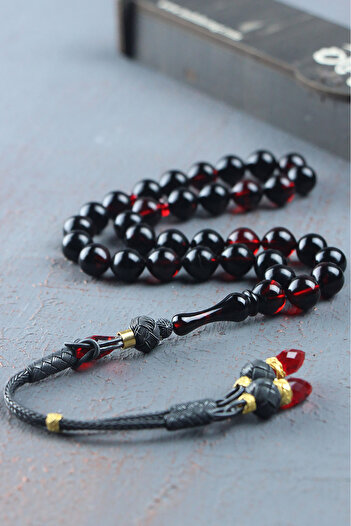 Tesbih Otağı Silver Kazaz Tasseled Fire Amber Rosary
