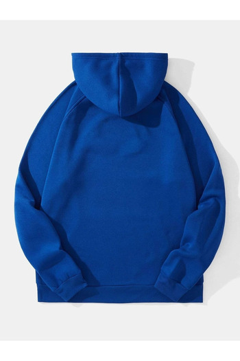 warn Простий базовий світшот - Sax Mavi Oversize з капюшоном