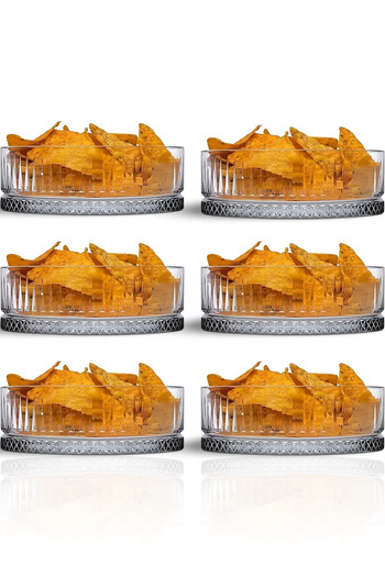 KURT HOME Elysia Cut Crystal Ice Cream Dessert Presentation 6-Piece Bowl Set 250 Cc 084oa