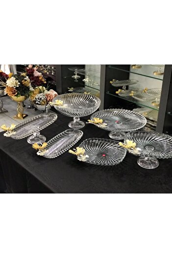 Santara AVANGARDE GOLD METAL GORGEOUS PRESENTATION SET WITH DOUBLE BUTTERFLY 6 TANES PRESENTATION