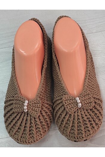 Kevser nur tuhafiye Hand Knitted Brown Booties