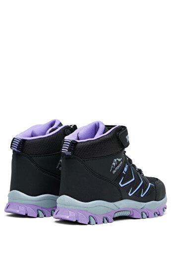 Tonny Black Children's Unisex Black Lilac Comfortable Mold Colorful Sole Boots