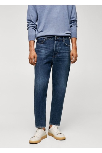 MANGO Man Cropped Tapered Loose Fit Jeans