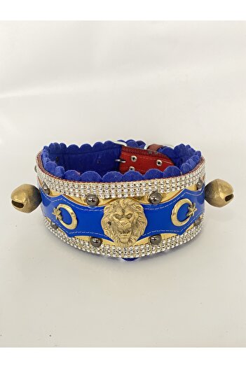 Sürmeli Tasma 1. ClaSS Durable Lion Head Kangal Dog Collar with 2 BellS