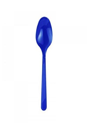 Kazanabil 25-Piece Disposable Picknics and Party Spoon Navy Blue