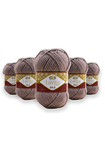 LaVita Yarn Златна прежда за ръчно плетене с 5 броя дебели зимни прежди Taka Yarn (9795-TOPRAK)