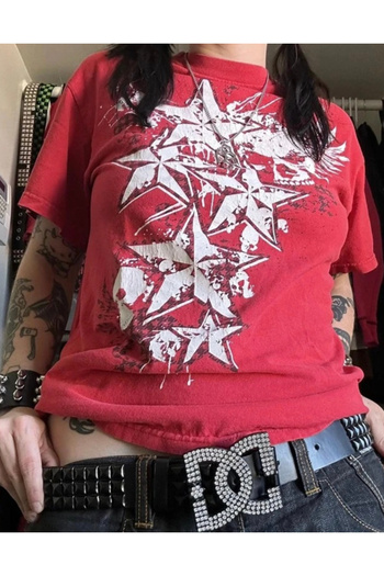 Köstebek Grunge Punk Cyber Star T-shirt