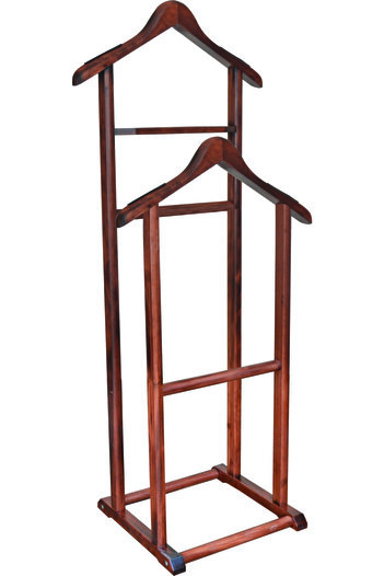 NYN Uşak Walnut Colored Double Tufted Mute Wooden Hanger