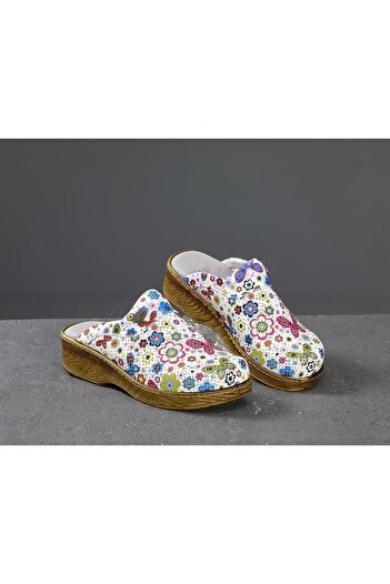 Dr. Mitra Wooden Look Sabo Slippers 652 Butterfly