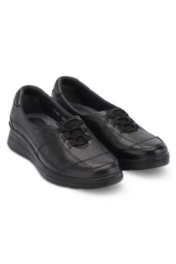 Forelli 21306-H Hefa Black Women's Comfort Leather Shoes