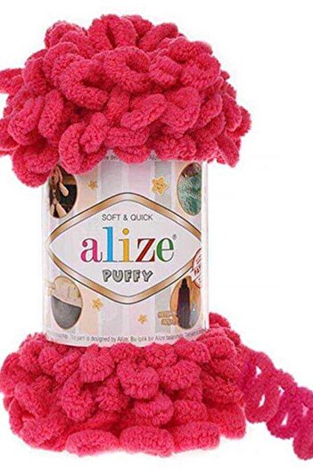 Alize 6 Τεμάχια Puffy Fuchsia για Βρεφική κουβέρτα 90x90 149