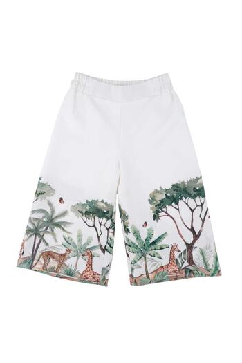 best kids Girl's Ecru Printed Pants