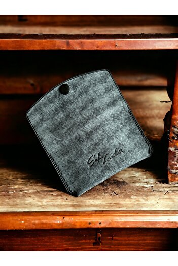 Safir Leather Преміум сірий італійський мінімалістичний шкіряний гаманець Pueblo