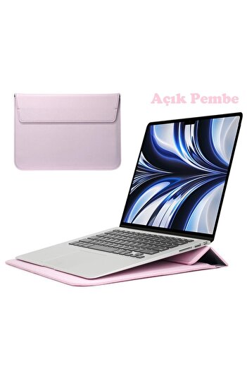 TEKNETSTORE MacBook Air 13.6 M2 M3 M4 Chip 2022 2024 2025 A2681 A3113 A3240 Compatible Bag Pu Leather Stand Design