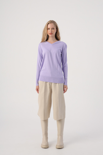 ALLDAY Light Lilac V-Neck Knitwear Sweater
